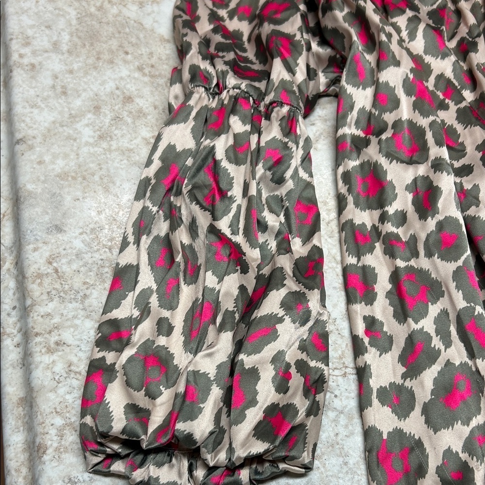 Crazy Train Pink and Brown Leopard Blouse - Picture 2 of 4